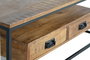 GINER Y COLOMER Mesa de Centro Industrial con Cajones en Madera de Mango y Metal Natural 120x60cm